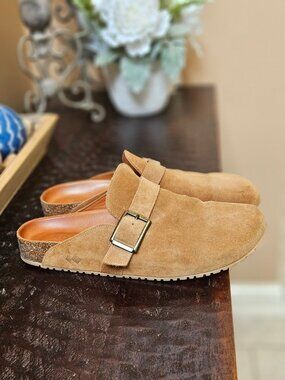 KOIO Men's Salerno Suede Clogs, Camel, Sz EU 45 / US 12